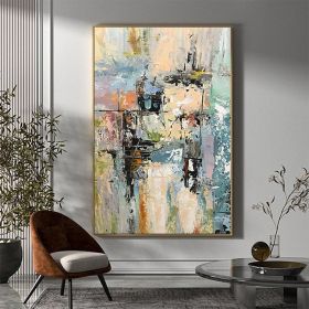 Hand Painted Oil Painting Horizontal Panoramic Abstract Landscape Modern Living Room Hallway Luxurious Decorative Painting (style: 1, size: 50X70cm)