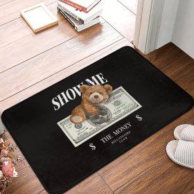 Bear Style Flannel Non-Slip Floor Mat 16x24in (style: Money Bear)